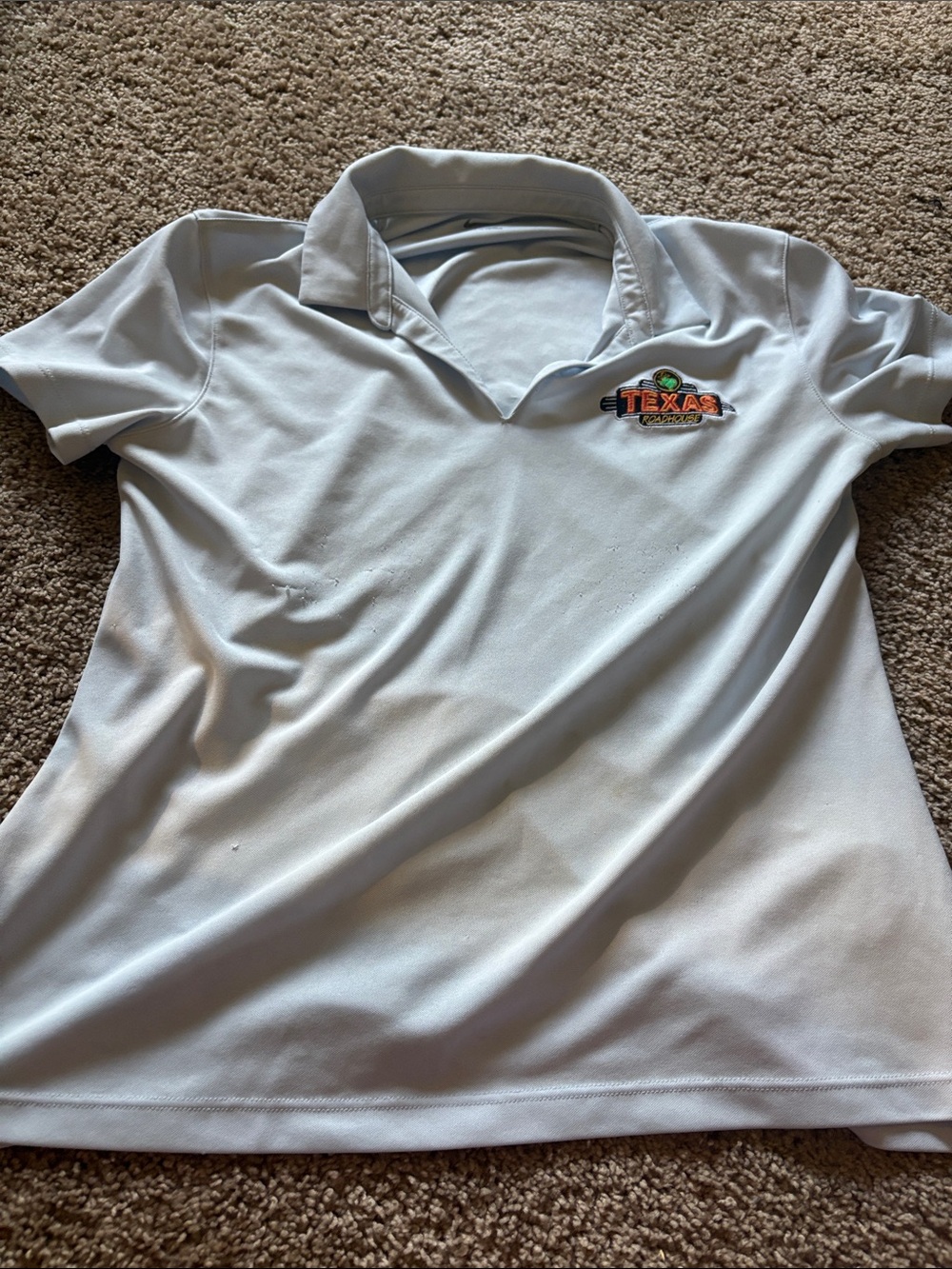 Nike White Polo with TexasRoad House